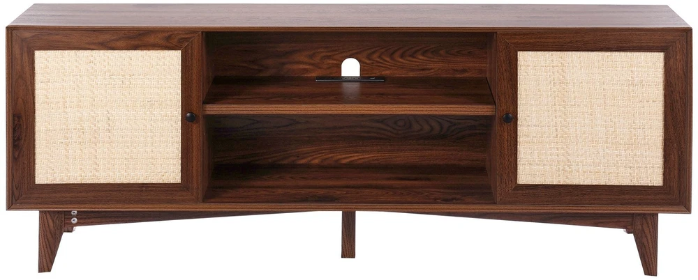 TV staliukas Vevor Rataninė TV spintelė 191cm, bohemiškas stilius, riešuto spalva