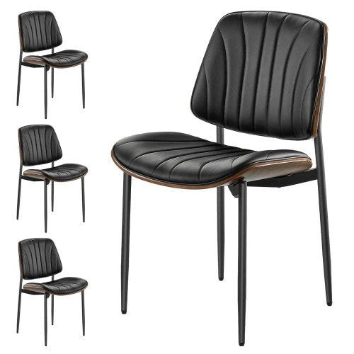 Sofa VEVOR Modernios juodos valgomojo kėdės (4 vnt.)
