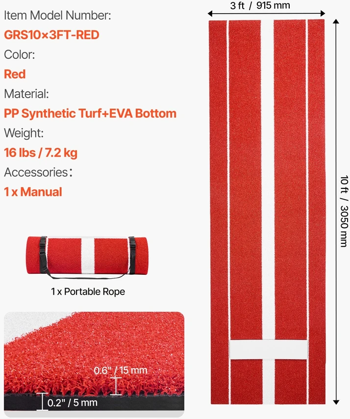 VEVOR 305x92 cm beisbolo kilimėlis