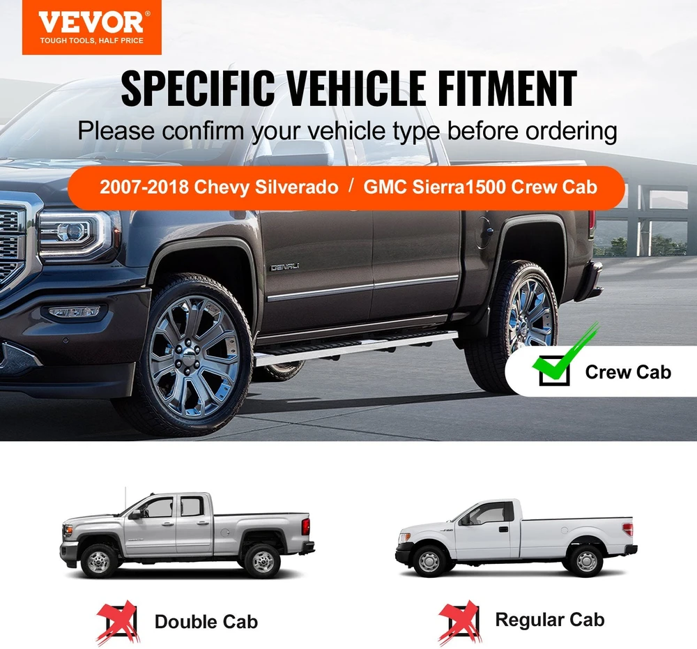 VEVOR Chevy Silverado ir GMC Sierra šoniniai laiptai