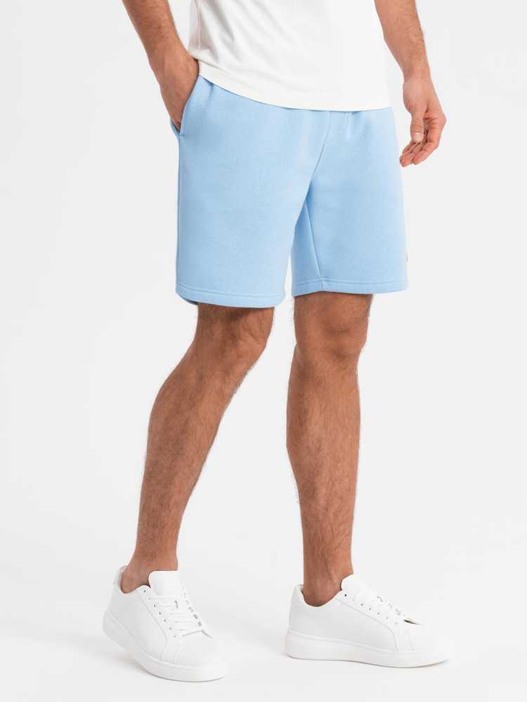 Šortai unisex mėlyni su raišteliu ties juosmeniu