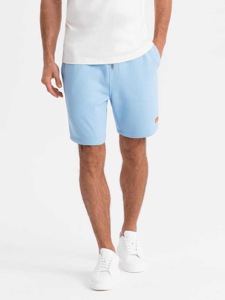 Šortai unisex mėlyni su raišteliu ties juosmeniu