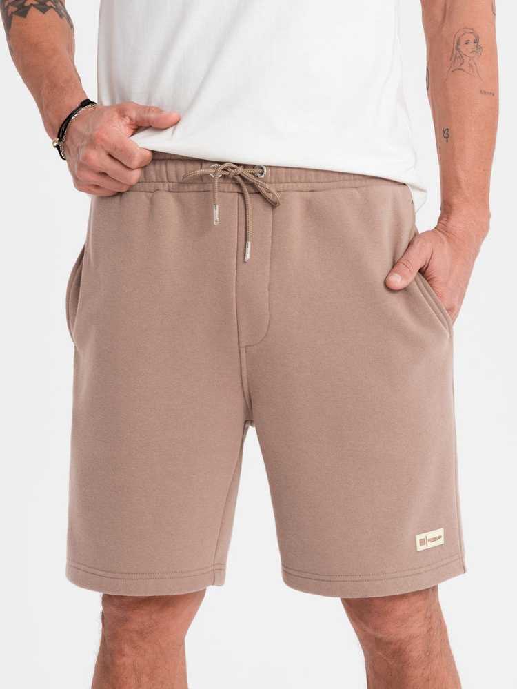 Šortai unisex rudos spalvos su raišteliu