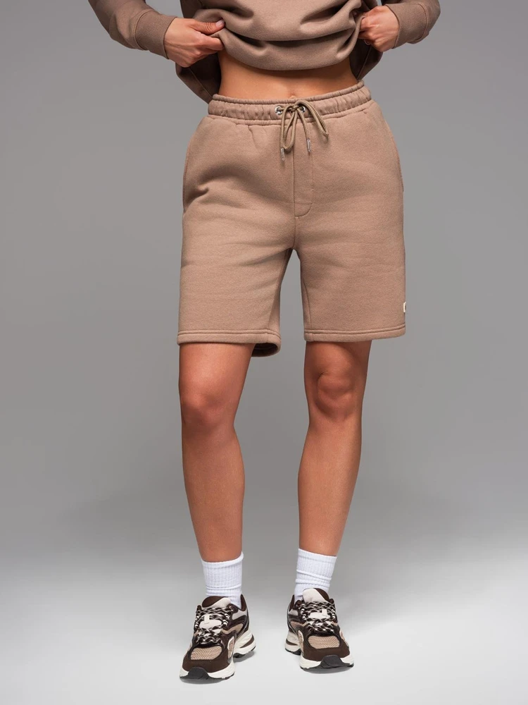 Šortai unisex rudos spalvos su raišteliu