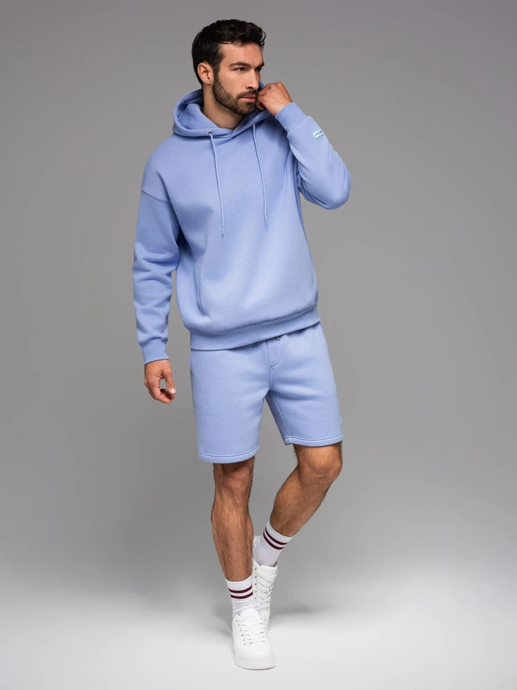 Šortai unisex su raišteliu levandų spalvos