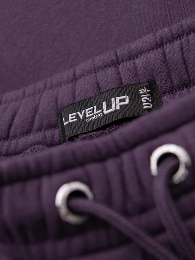 Šortai unisex su raišteliu violetinės spalvos