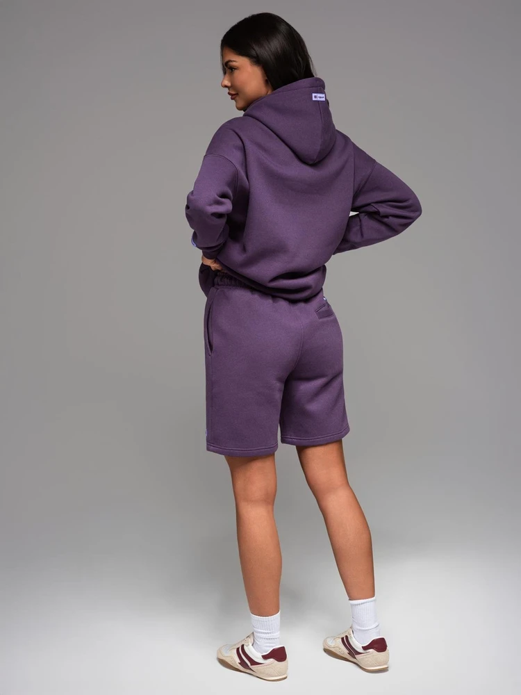 Šortai unisex su raišteliu violetinės spalvos