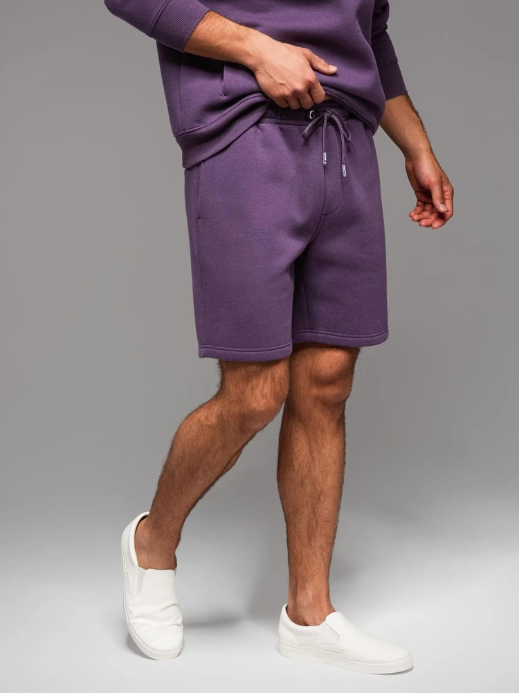 Šortai unisex su raišteliu violetinės spalvos