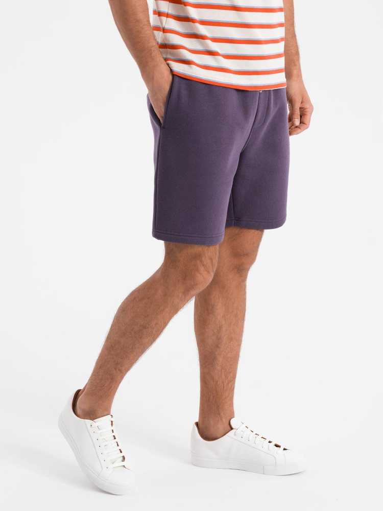 Šortai unisex su raišteliu violetinės spalvos