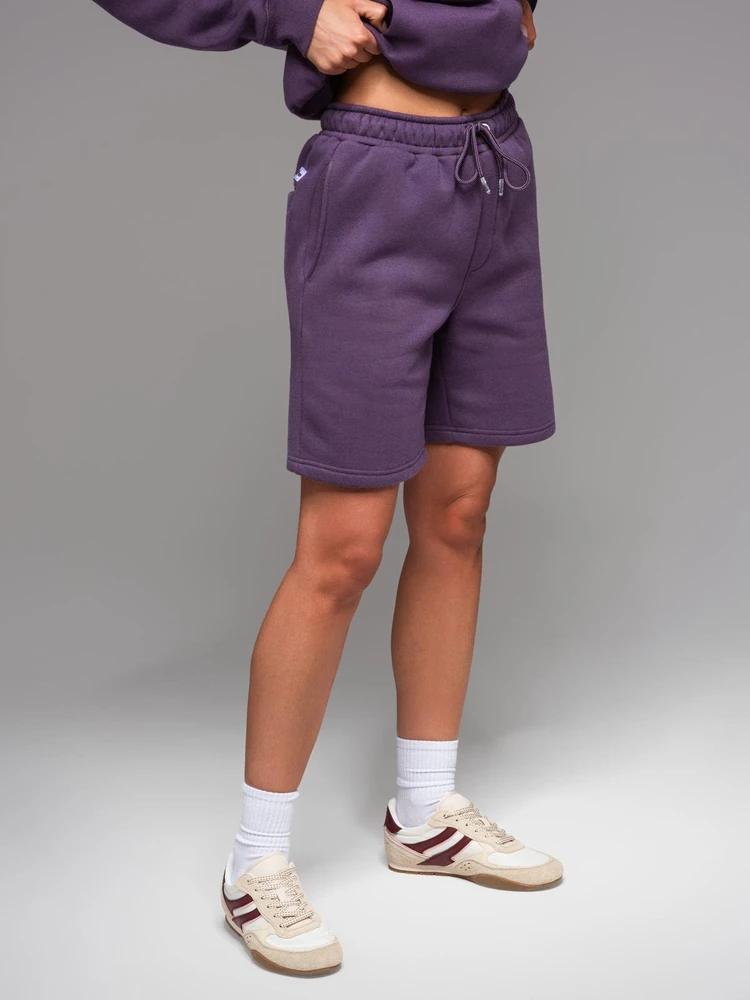 Šortai unisex su raišteliu violetinės spalvos