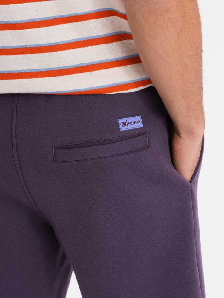Šortai unisex su raišteliu violetinės spalvos