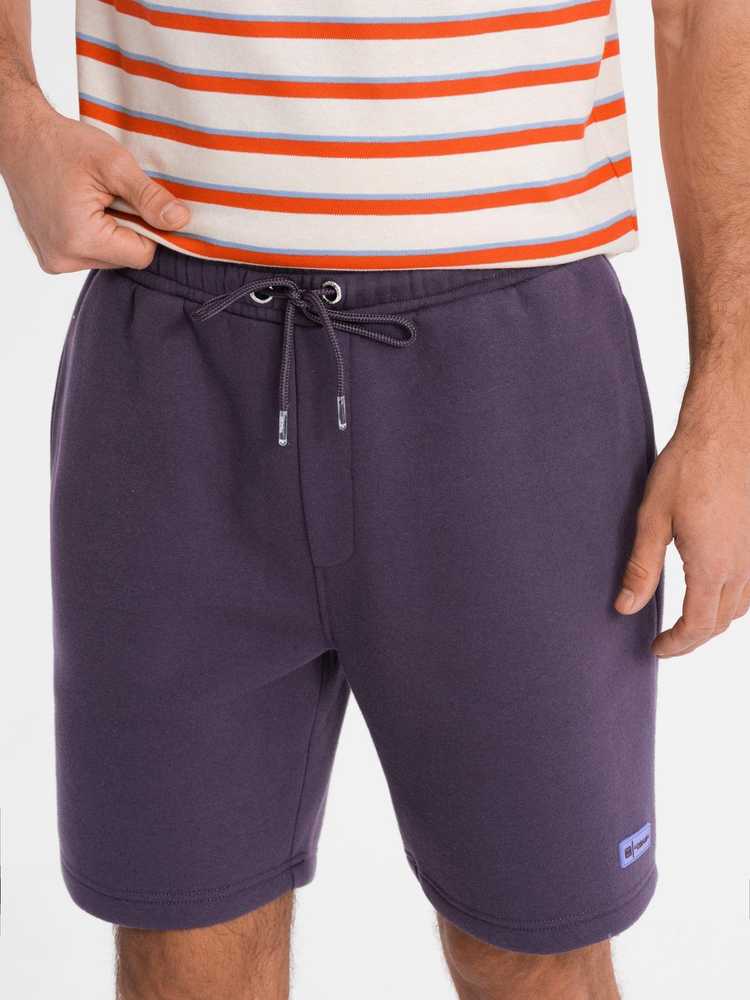 Šortai unisex su raišteliu violetinės spalvos
