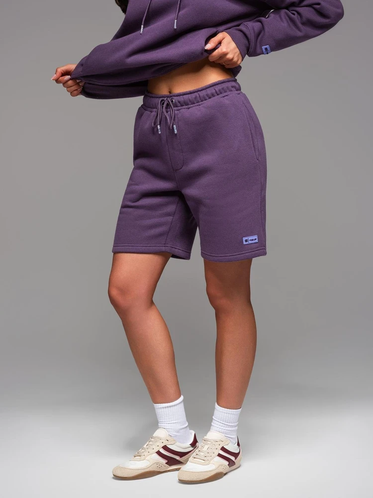 Šortai unisex su raišteliu violetinės spalvos