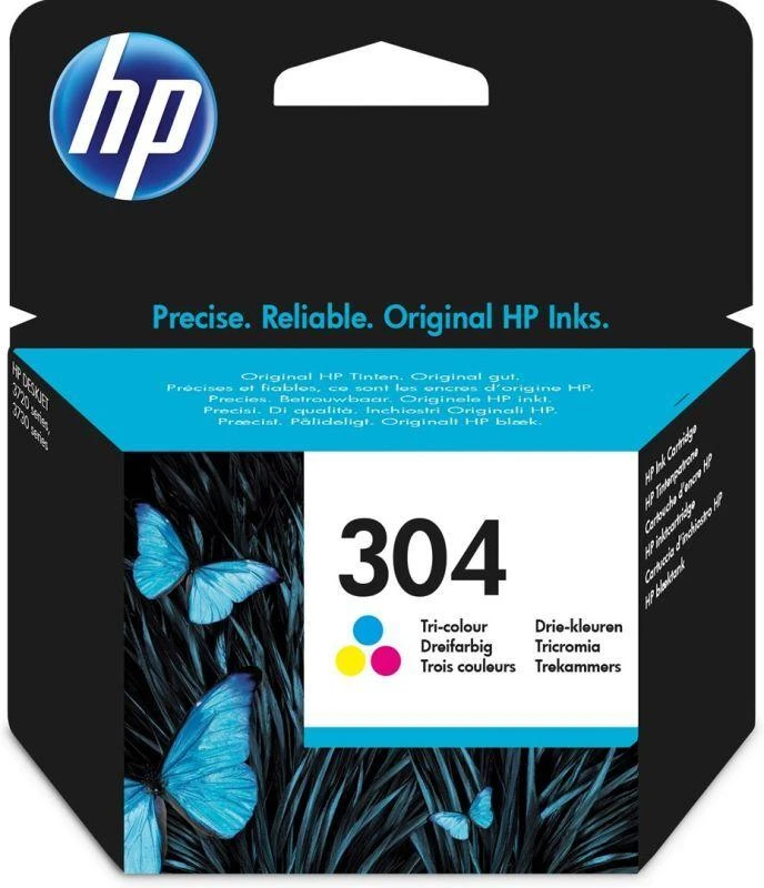 Hewlett Packard (HP) Rašalo Kasetė - HP 304 Originali Mėlyna, Magenta, Geltona 2 ml, 100 puslapių