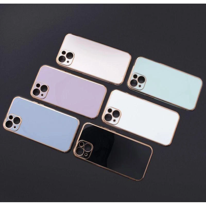Hurtel Lighting dėklas skirtas iPhone 12 Pro Max, mėtų spalvos su auksniu rėmeliu