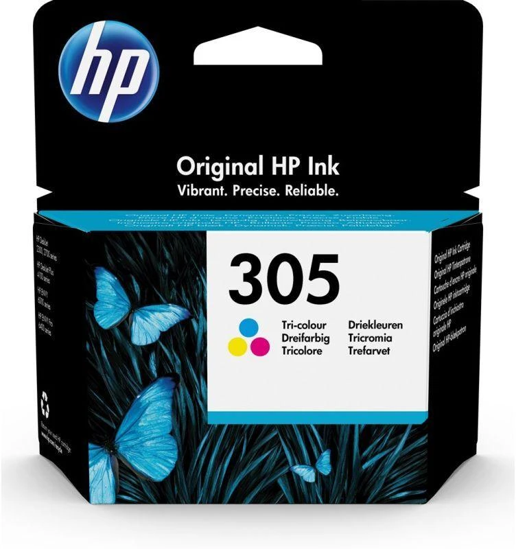 Hewlett Packard (HP) HP 305 trispalvės rašalo kasetės, 100 puslapių, skirtos HP DeskJet 2300, 2710, 2720, Plus 4100