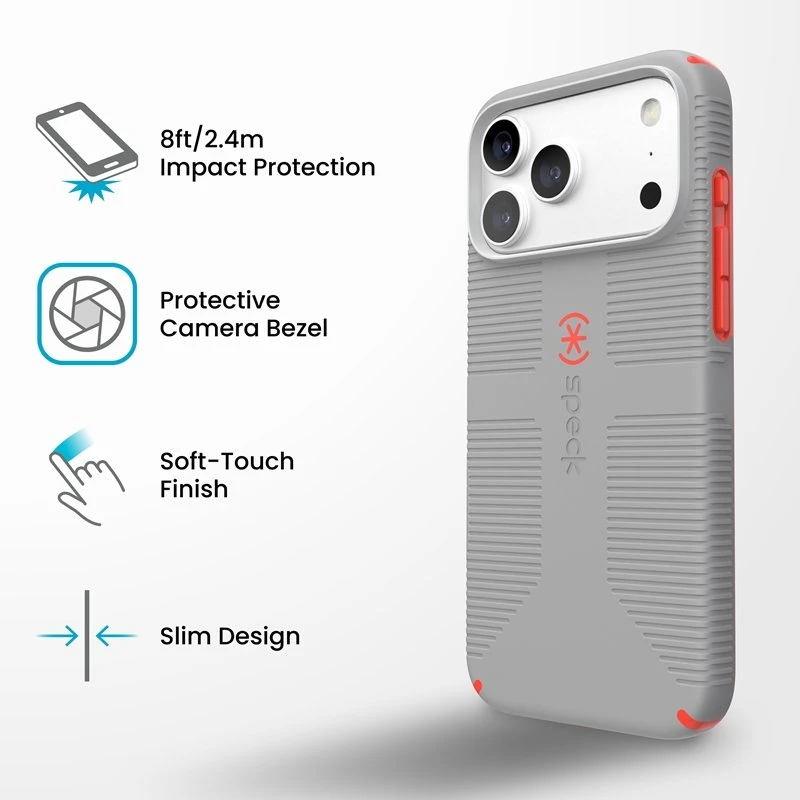 Speck Candyshell Grip MagSafe dėklas iPhone 18 Pro Max / 17 Pro Max, pilkas