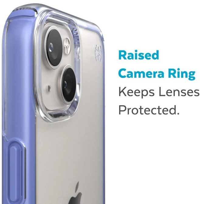 Speck Presidio Perfect-Clear with Impact Geometry - dėklas skirtas Apple iPhone 15 Plus/ 14 Plus with MICROBAN coating Clear / Grounded Violetinė