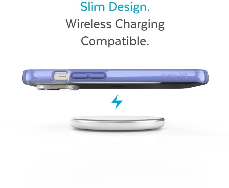 Speck Presidio Perfect-Clear with Impact Geometry - dėklas skirtas Apple iPhone 15 Plus/ 14 Plus with MICROBAN coating Clear / Grounded Violetinė