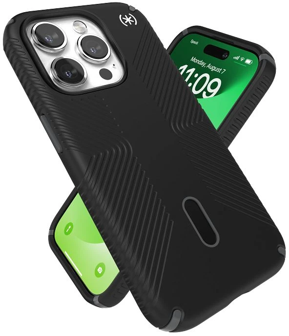 Speck Presidio2 Grip ClickLock & Magsafe - dėklas skirtas Apple iPhone 15 Pro Juodas / Slate Pilkas / Baltas