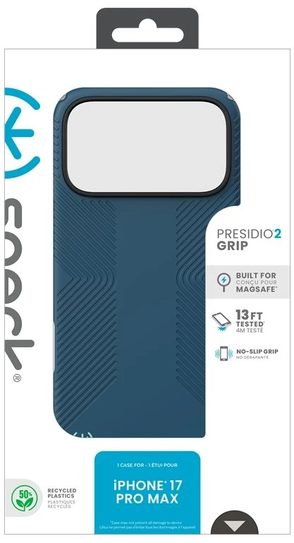 Dėklas Speck Presidio2 Grip MagSafe - Apple iPhone 17 Pro Max Case Deep Sea/Sidabrinis Metallic