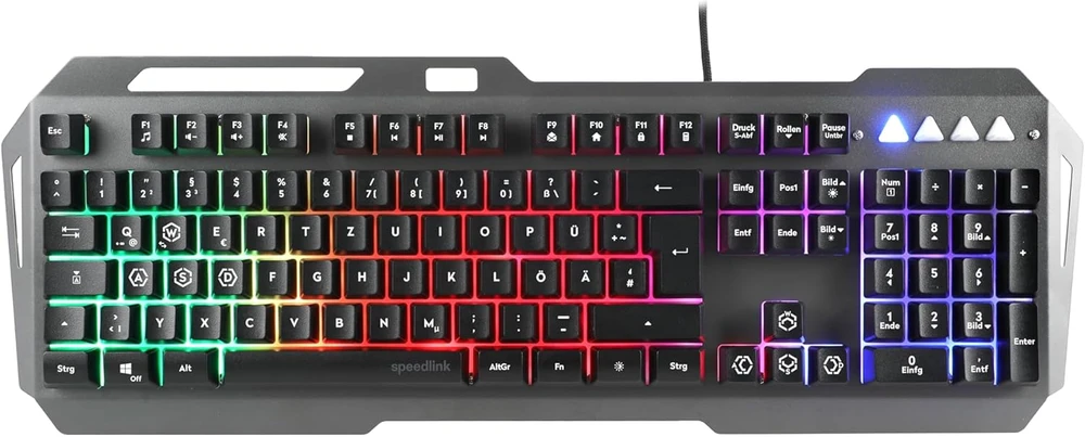 Klaviatūra Speedlink LUNERA 4 dalių žaidimų rinkinys su RGB apšvietimu, DE išdėstymas, SL-670305-BK