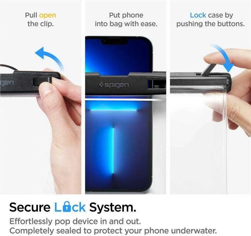SPIGEN A601 UNIVERSALUS VANDENIUI ATSPIRUS DĖKLAS 2 PAKUOTĖS CRYSTAL CLEAR