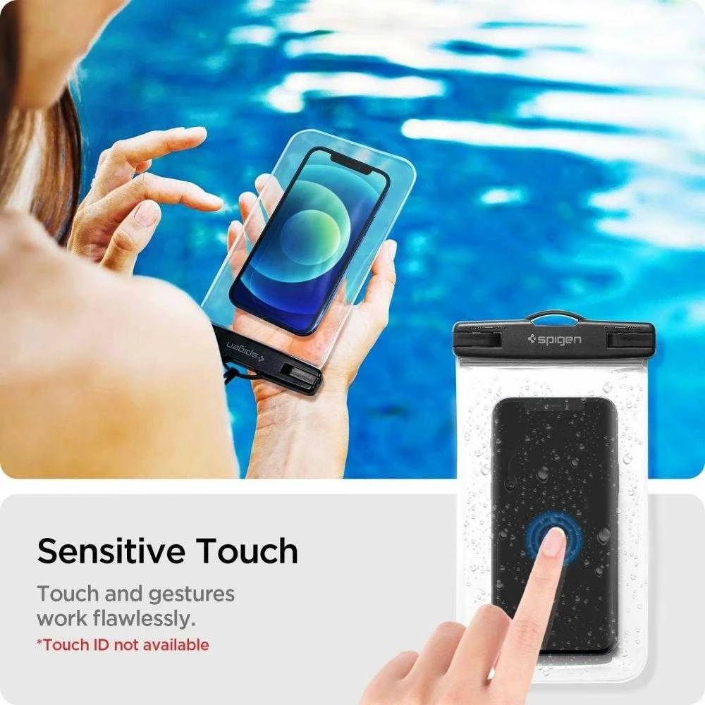 SPIGEN A601 UNIVERSALUS VANDENIUI ATSPIRUS DĖKLAS 2 PAKUOTĖS CRYSTAL CLEAR