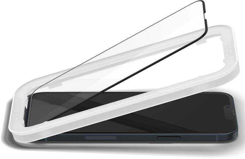 Apsauginis stiklas Spigen ALM GLASS FC Apple iPhone 13 / 13 Pro / 14 su juodos spalvos krašteliu