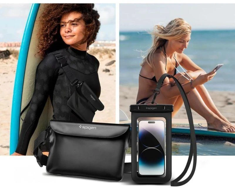Spigen Aqua Shield A621 vandeniui atsparus dėklas hip bag + floating – juodas