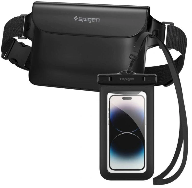 Spigen Aqua Shield A621 vandeniui atsparus dėklas hip bag + floating – juodas