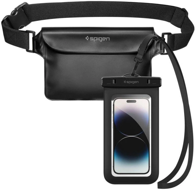 Spigen Aqua Shield A621 vandeniui atsparus dėklas hip bag + floating – juodas