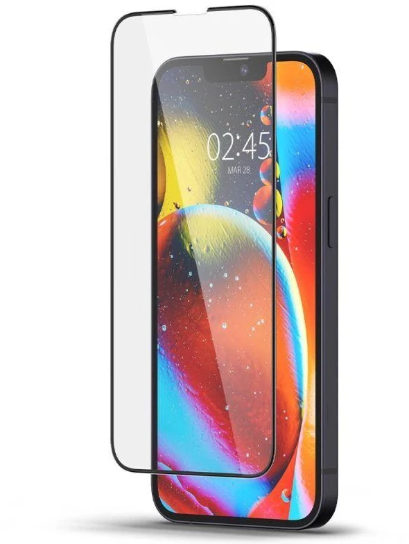 Spigen Glass FC Grūdintas stiklas, skirtas iPhone 13 / 13 Pro / 14 / 16e / 17e - Juoda