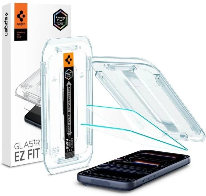 Spigen Glas.tR EZ Fit Apple iPhone 16 Pro / 17 / 17 Pro – 2 vnt.