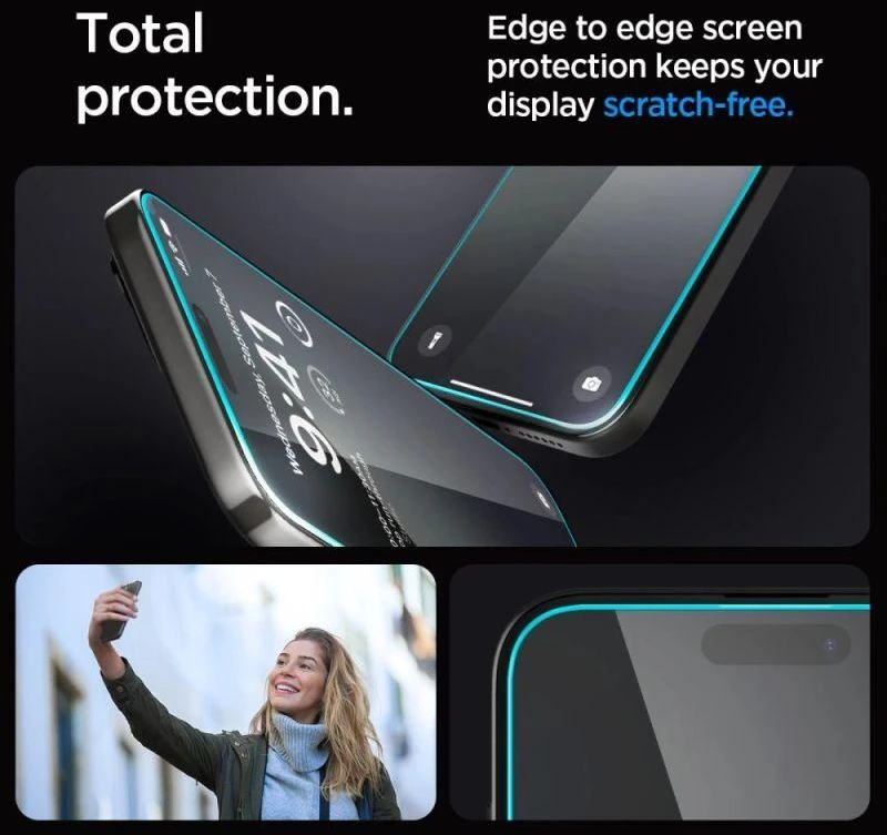 Spigen Glas.tR EZ Fit grūdintas stiklas skirtas iPhone 15 Pro Max - 2 vnt.