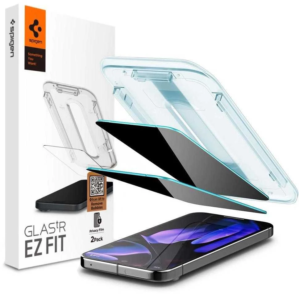 Dėklas Spigen Glas.TR "Ez Fit" Privacy HD 2 paketų privatumo stiklas, skirtas Google Pixel 9 / 9 Pro