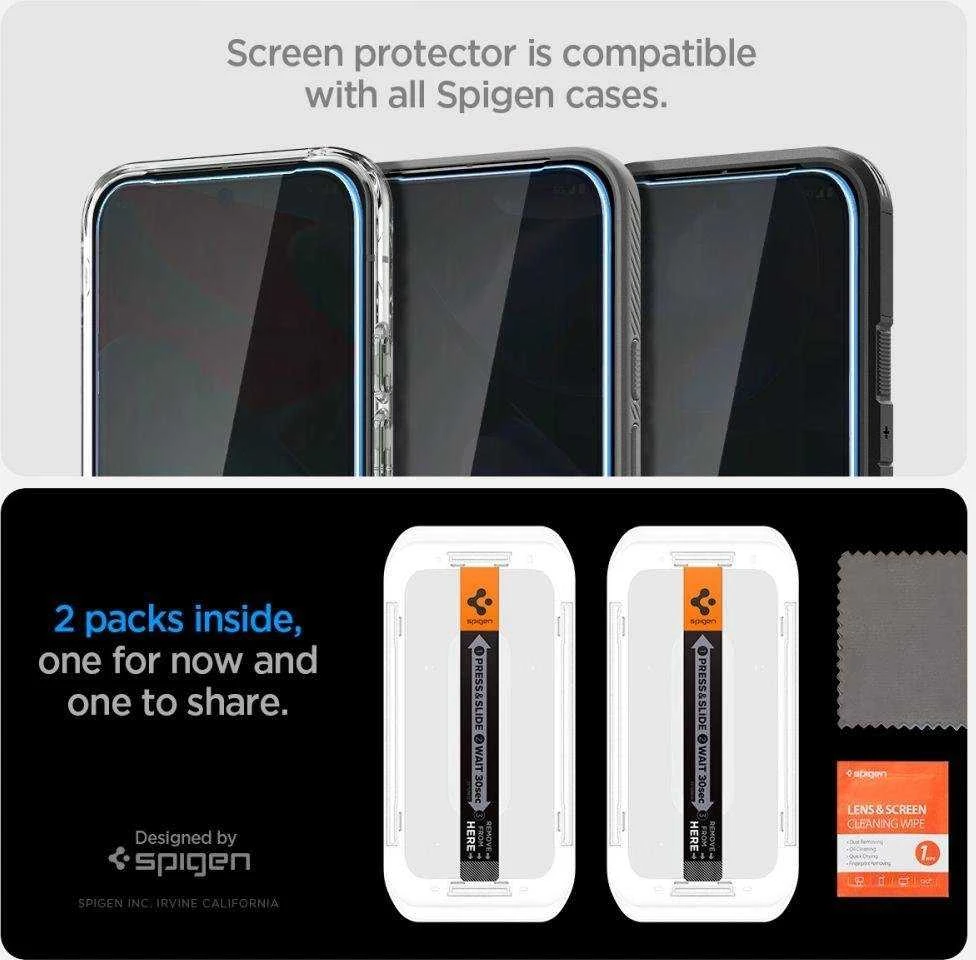 Dėklas Spigen Glas.TR "Ez Fit" Privacy HD 2 paketų privatumo stiklas, skirtas Google Pixel 9 / 9 Pro