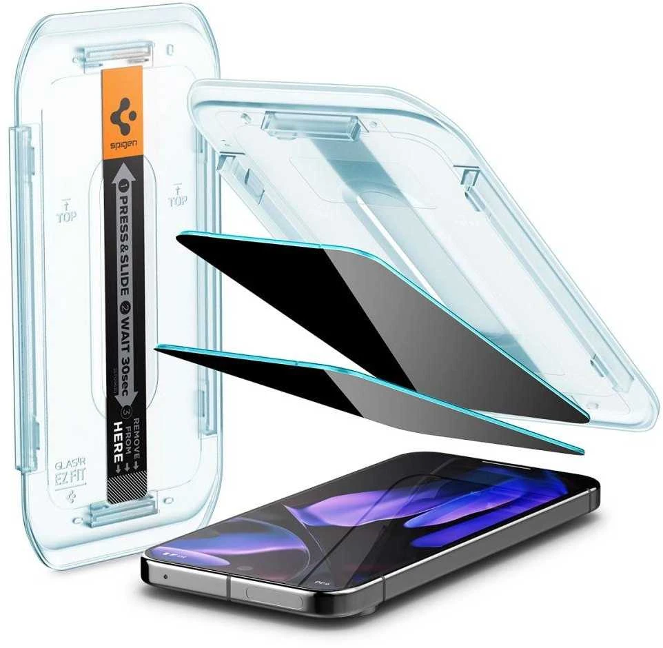Dėklas Spigen Glas.TR "Ez Fit" Privacy HD 2 paketų privatumo stiklas, skirtas Google Pixel 9 / 9 Pro