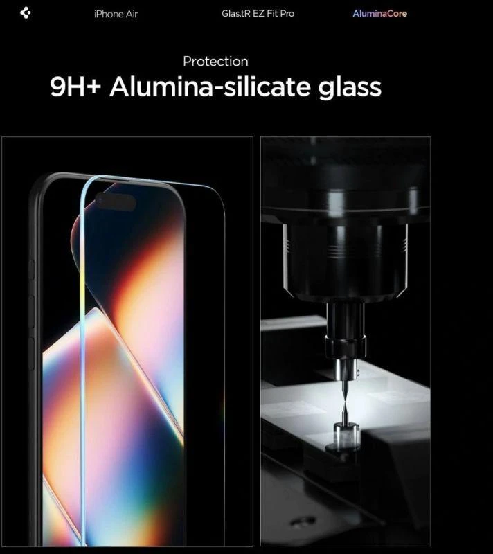 Apsauginis stiklas Spigen Glas.TR EZ Fit Pro skirtas Apple iPhone 17 Air – skaidrus