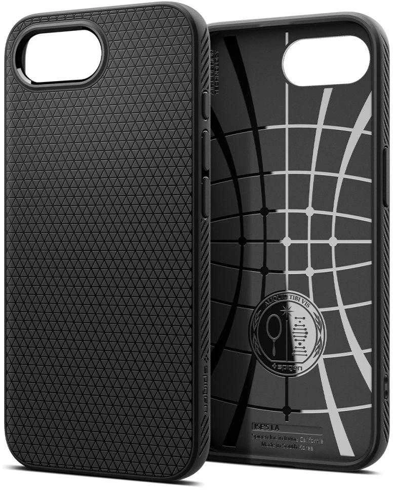 „Spigen Liquid Air“ dėklas, skirtas iPhone 16e / 17e – matinis juodas