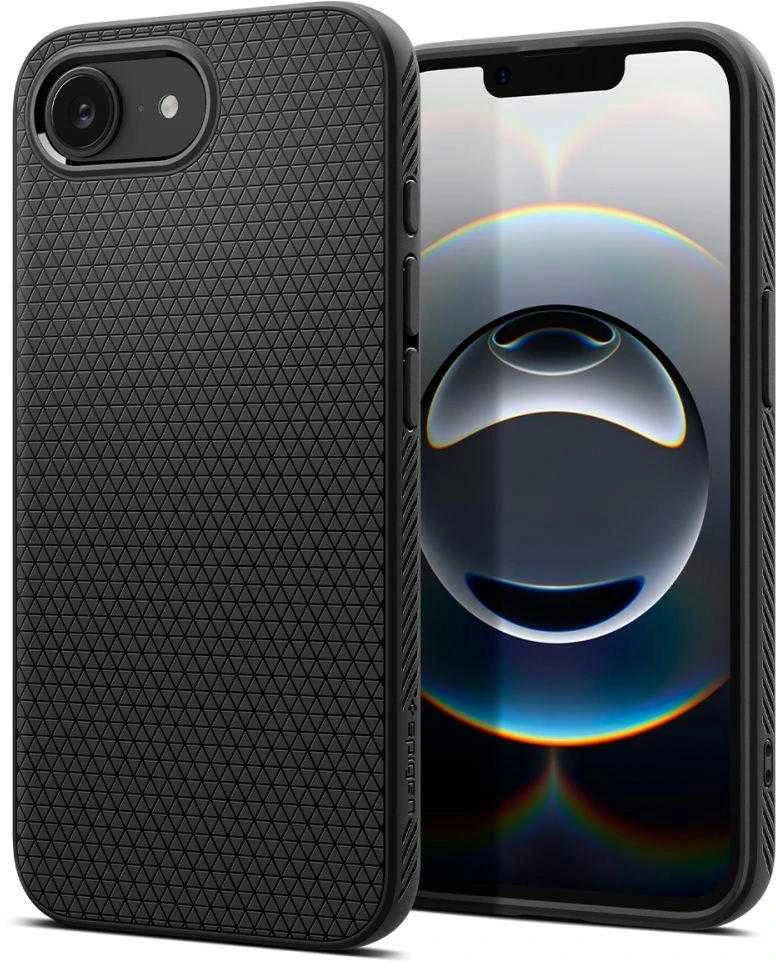 „Spigen Liquid Air“ dėklas, skirtas iPhone 16e / 17e – matinis juodas