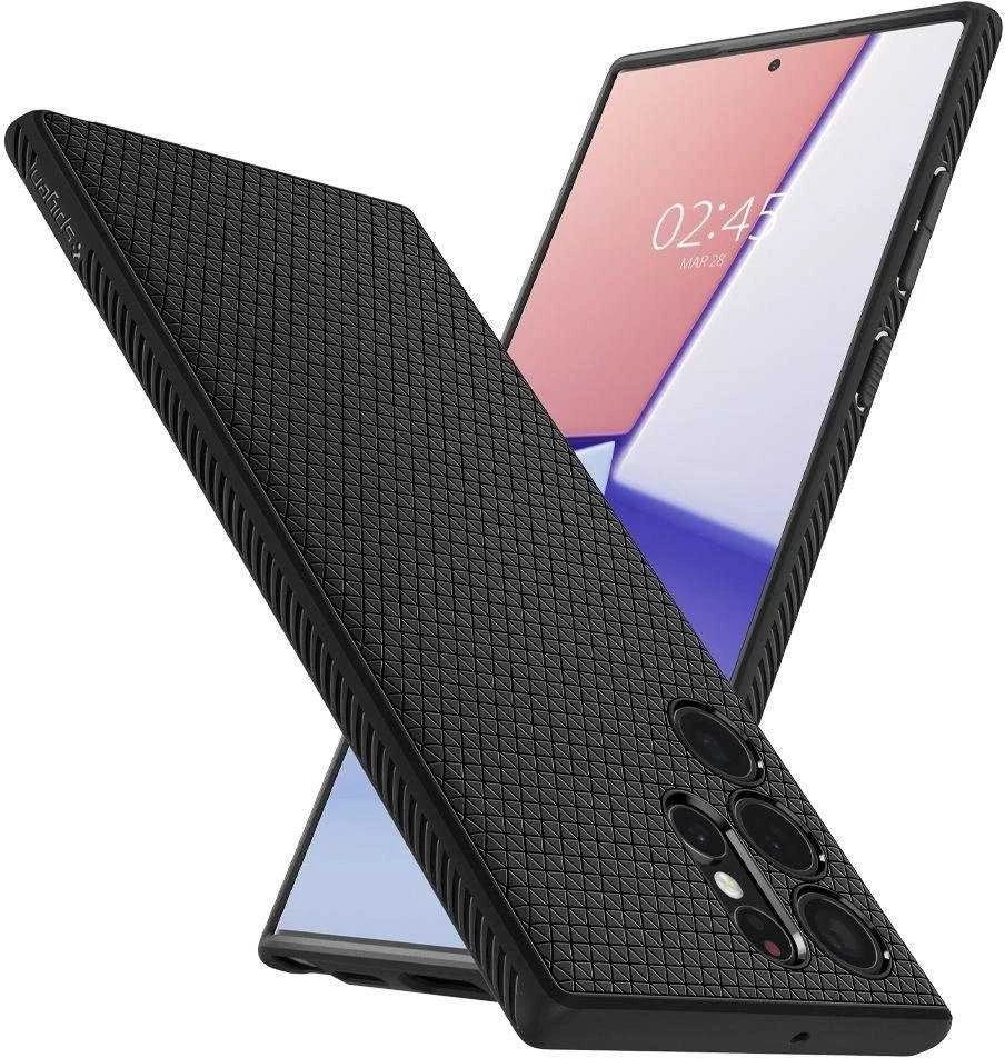 Spigen Liquid Air dėklas skirtas Samsung Galaxy S22 Ultra, spalva - Matte Black