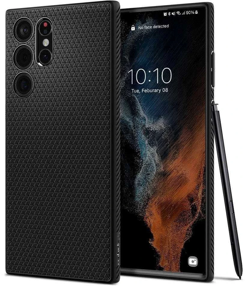 Spigen Liquid Air dėklas skirtas Samsung Galaxy S22 Ultra, spalva - Matte Black
