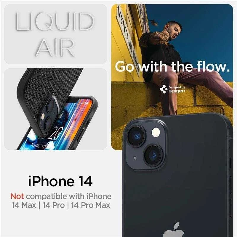 Dėklas SPIGEN LIQUID AIR IPHONE 14 MATTE Juodas