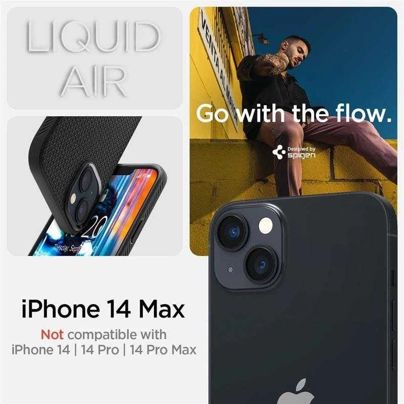 Dėklas SPIGEN LIQUID AIR IPHONE 14 PLUS/ 15 PLUS MATTE Juodas