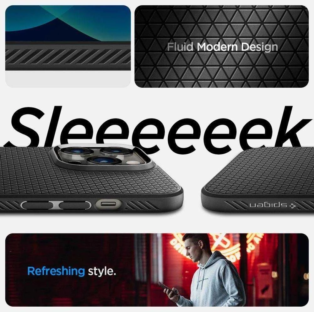 Dėklas SPIGEN LIQUID AIR IPHONE 14 PRO MATTE Juodas