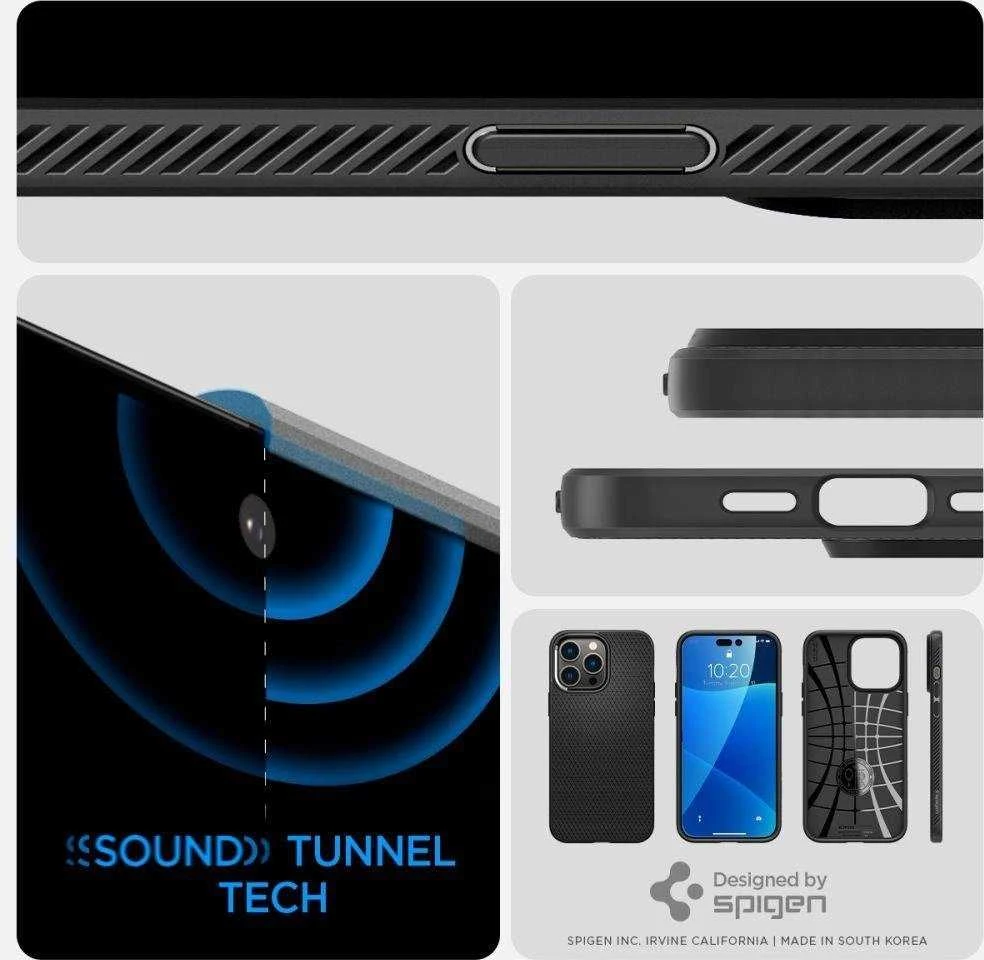 Dėklas SPIGEN LIQUID AIR IPHONE 14 PRO MATTE Juodas
