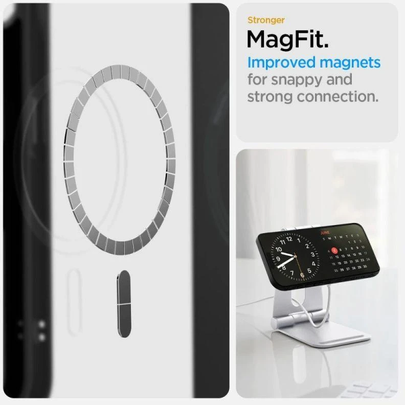 Spigen Liquid Air Mag MagSafe dėklas, skirtas iPhone 16e / 17e – matinė juoda