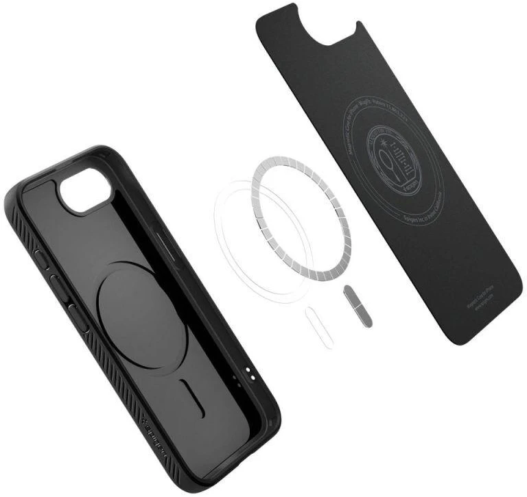 Spigen Liquid Air Mag MagSafe dėklas, skirtas iPhone 16e / 17e – matinė juoda