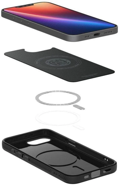 Spigen Liquid Air Mag MagSafe dėklas, skirtas iPhone 16e / 17e – matinė juoda